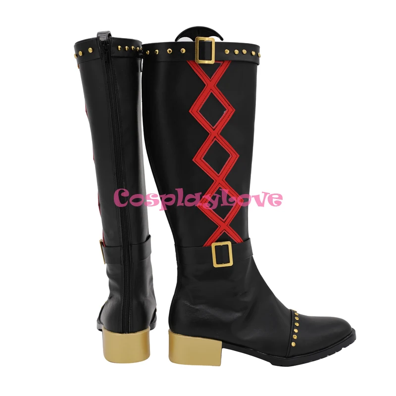 CosplayLove Ensemble Stars Howl Ogami Koga Black Cosplay Shoes Long Boots Leather Custom Made