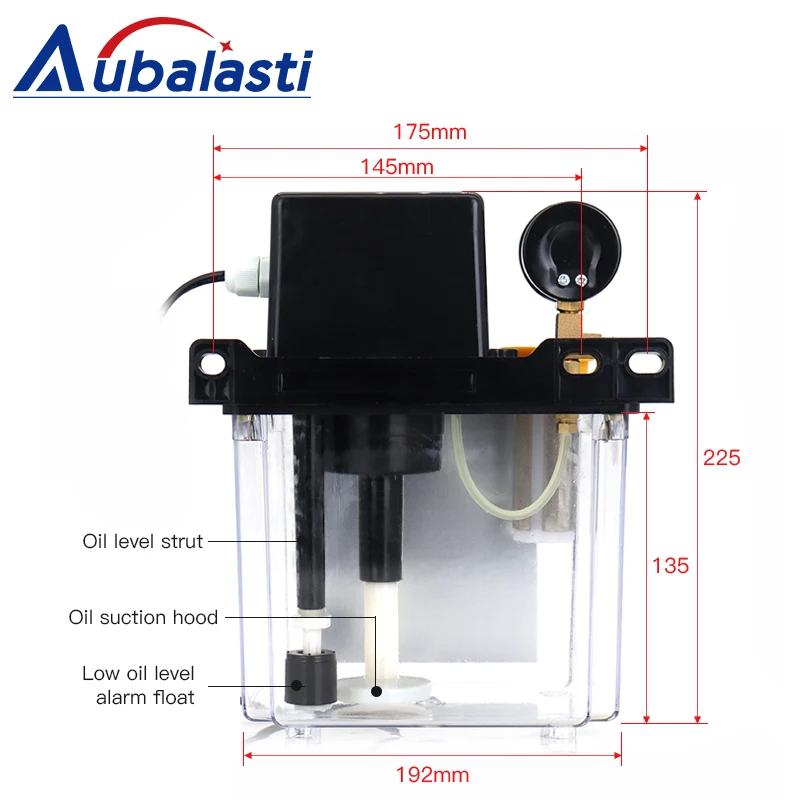 Aubalasti Lubricating Oil Pump 1L 2L 220V Lubricant Automatic CNC Electromagnetic Lubrication  Pump Lubricator For CNC Machine
