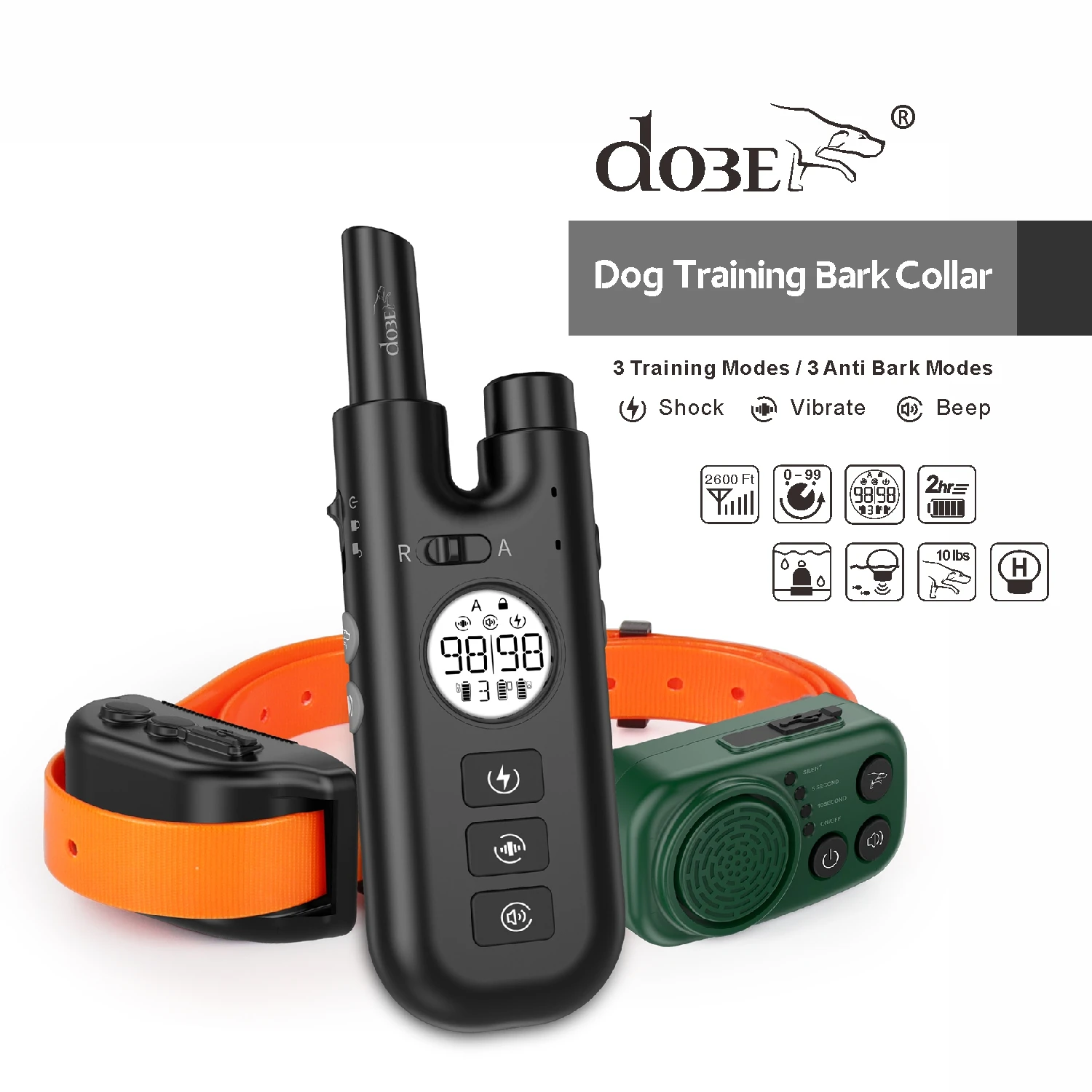 Dog Training Bark Collar Beeper Remote Dog Electric Collar Waterproof Hunting Collar Beeper Pet Shock Trainer