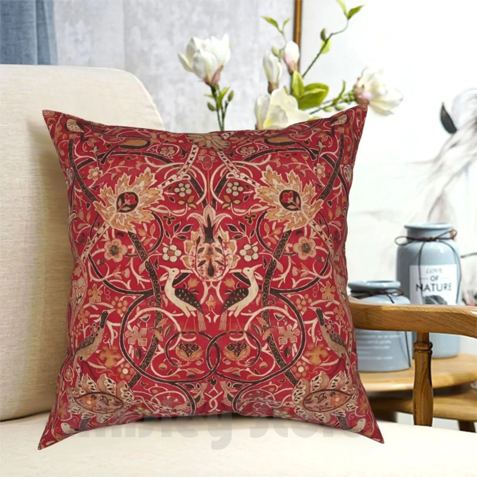 วิลเลียม มอร์ริส บูลเลอร์สวูด 2 ปลอกหมอนพิมพ์ลาย ปลอกหมอนนุ่มสำหรับตกแต่งบ้าน ลายวิลเลียม มอร์ริส บุลเลอร์สวูด