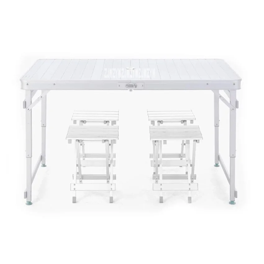 NZA-01 Beach Outdoor Folding Table Chair All Aviation Aluminum One Table Four Benches Portable Table And Chair Set