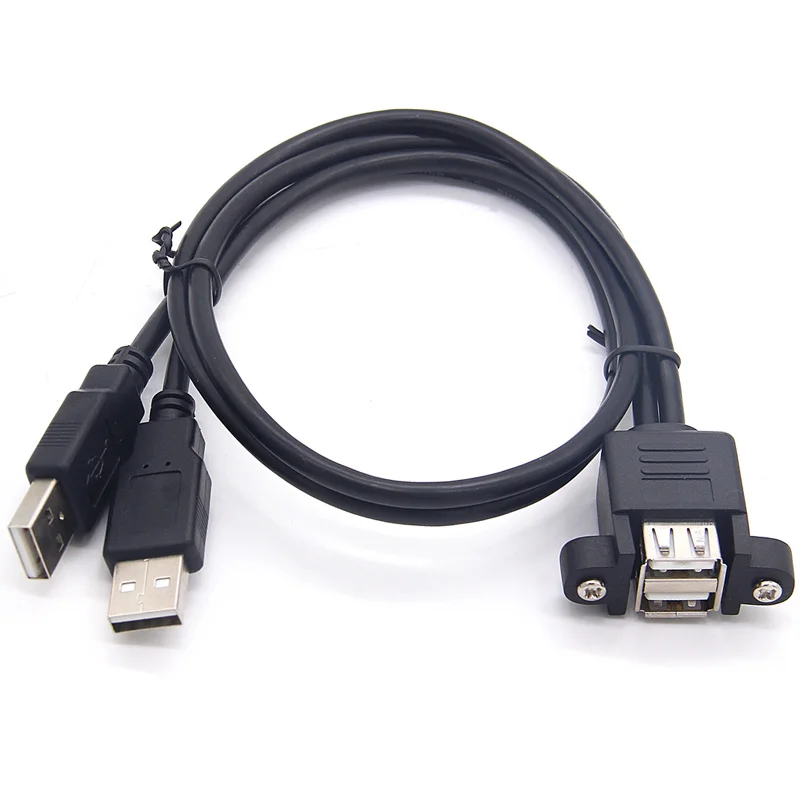 Фиксированный USB-кабель с винтовым отверстием, материнская плата, передний двойной USB 2,0 «папа»-USB «мама», USB2.0 «Папа-мама», Удлинительный кабе...