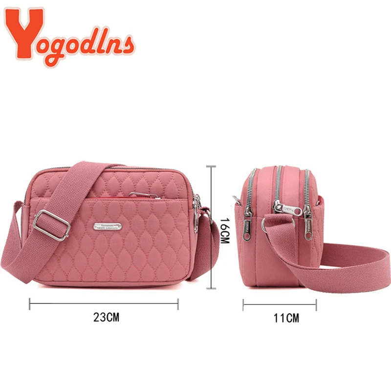 Yogodlns Casual Nylon Shoulder Bag for Women Multifunction Messenger Handbag and Purse Fashion Crossbody Bag Shopping Phone Purs