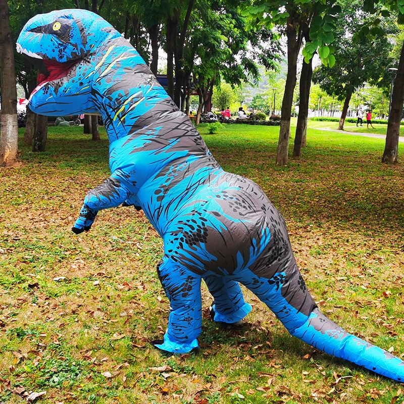 Adult Kids Inflatable Dinosaur Costume T-Rex Cosplay Party Anime Fancy Dress Suit Halloween Costumes for Man Woman