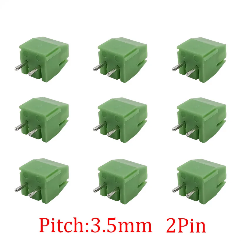 20Pcs KF350-3.5-2P Straight Pin PCB Screw Terminal Blocks Connector 2 Pin Spliceable Plug-in PCB Screw Terminal Block Connectors