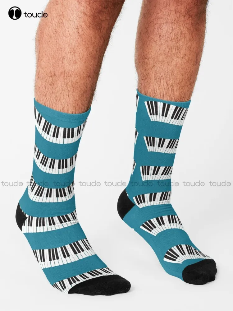 I'D Rather Be Playing Piano Socks Girls Crew Socks Personalized Custom Unisex Adult Socks Halloween Christmas Gift Teen Socks