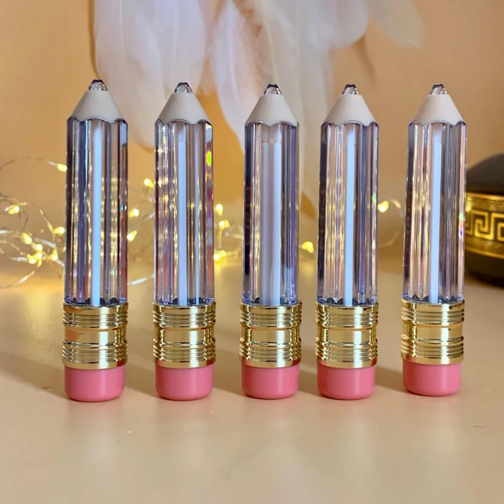 1/5pcs Empty Lip Gloss Tubes Clear Lip Balm Tubes Pencil Shape Lipstick Refillable Bottles Vials Mini Sample Cosmetic DIY