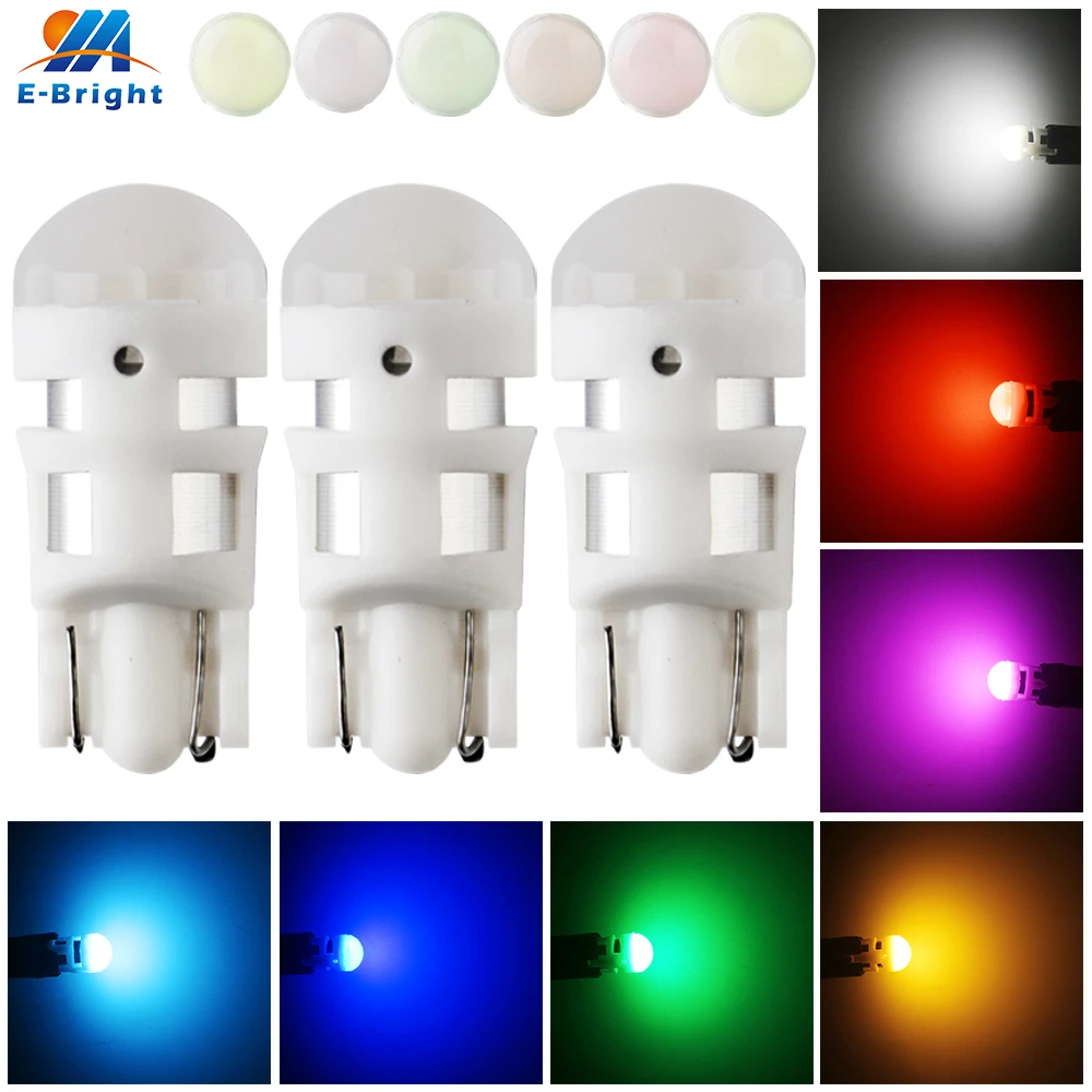 

5pcs W5W 194 T10 2835 3 SMD OSRTF 12V LED Bulb Nylon PA White Light Bulb Turn Side Maker Cars Door Clearance Green Pink Amber