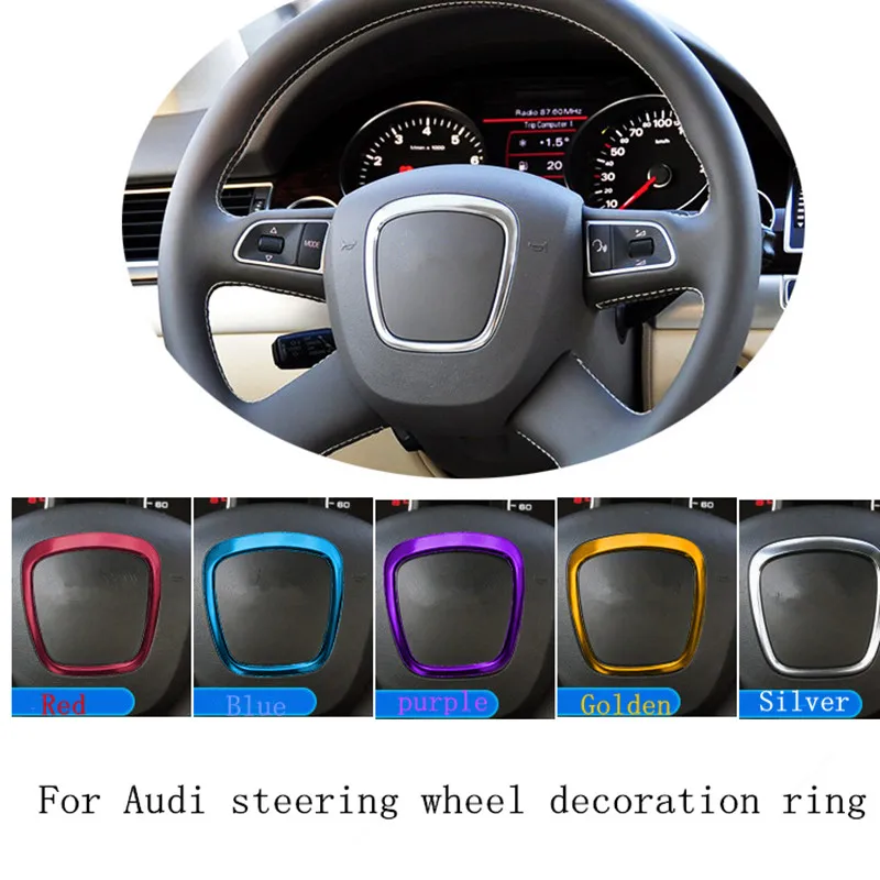 

Подходит для украшения колец на руль Audi для A3, A4L, A5, Q3, Q7, A6L, Q5, A8L, модификация интерьера, декоративная рамка
