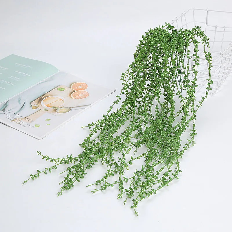 Simulation of artificial meat love tears succulent flowers, everlasting pearl hanging rattan wall, garden decoration