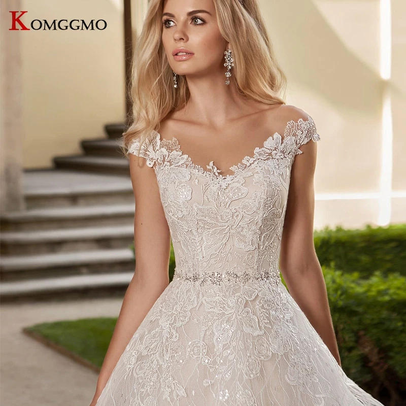 Luxury Cathedral Train Embroidery Appliques Bridal Ball Gown 2023 Hot Sale Off the Shoulder Lace Sweetheart Wedding Dress