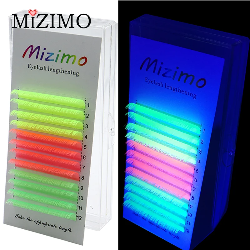 New Color Dense Row Luminous Single Artificial Grafting Eyelash Naturally Extends 0.07/0.1 C/D Eye Makeup Mixed Color