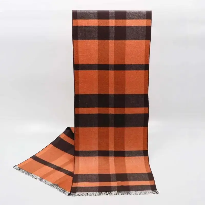 High quality adult scarves with artificial wool thick warm tartan for men and women fall winter small narrow shawls cute gift fo