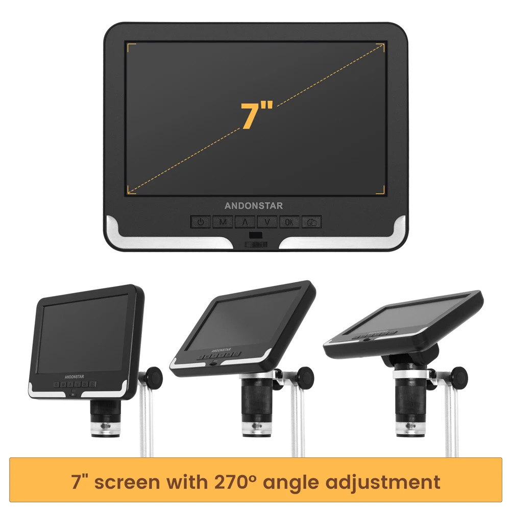 Andonstar AD206 Digital Microscope Long Lens for phone Repairing SMD/SMT with 7 inch LCD Display 1080P Scope for Soldering Tools