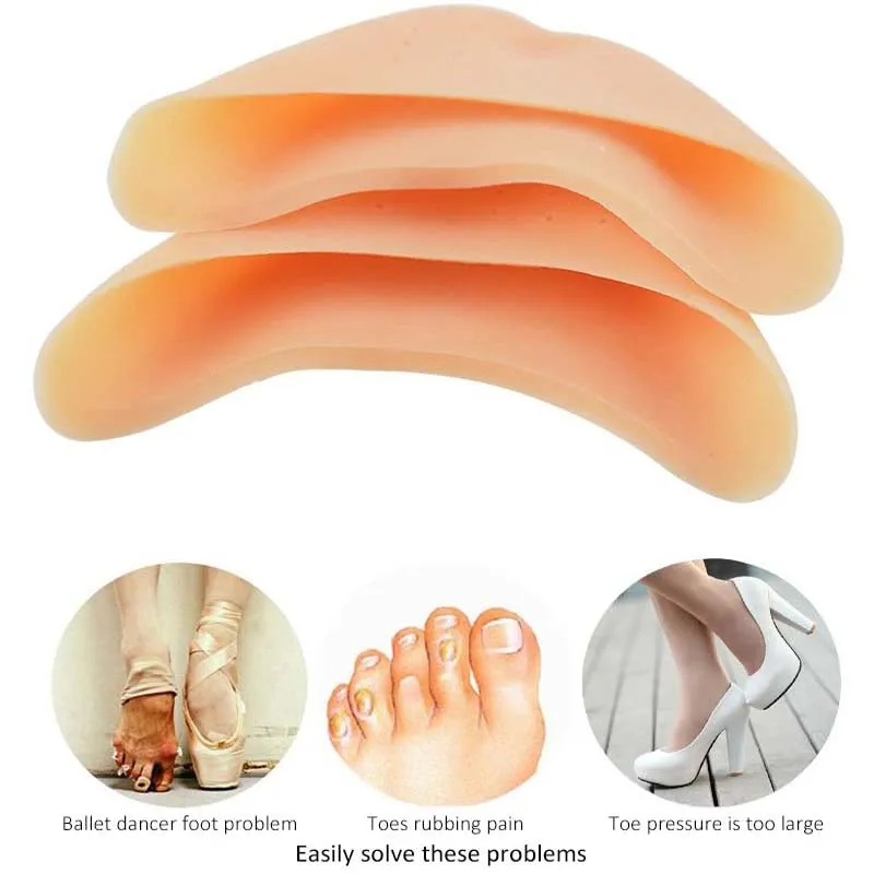 2Pcs Silicone Gel Toe Pads Soft Ballet Pointe Dance Shoes Pads Foot Protector Insoles for Dancer Foot Care Tool