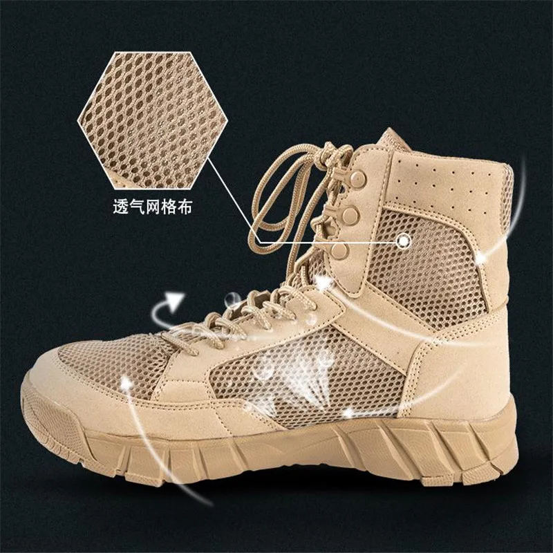 Men Summer breathability  Boots Outdoor Hiking Boots summer Shoes Light Non-slip Men Desert Boots Ankle Boots