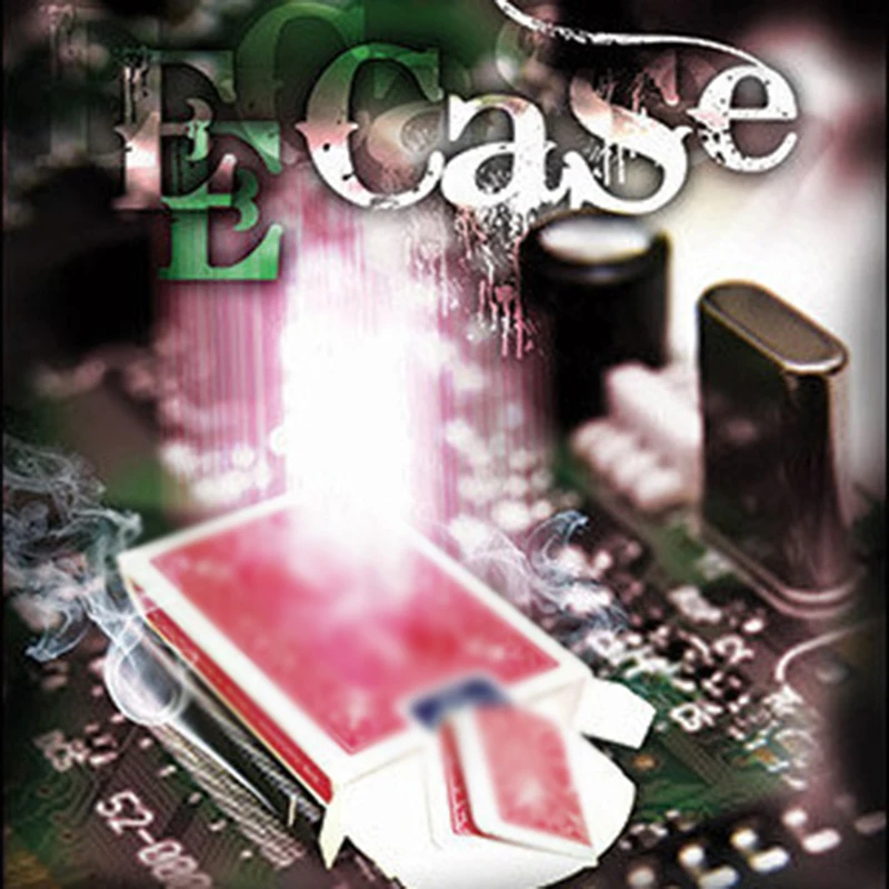 E-case (dvd + gimmick) truques de magia-o cartão assinado eletrônico para caso por mark mason-truque de magia acessórios de palco mentalismo