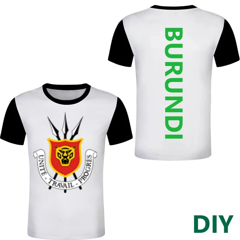 

Burundi Free Custom Men Sport Burundai tshirts DIY Emblem Tee Shirts Customize BI Country Name Number Logo French T shirt