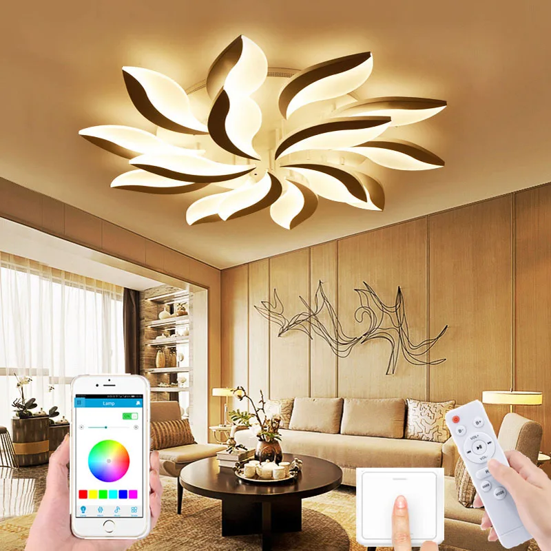 Modern Living Room Ceiling Lamp Bedroom Lamp New Led Pendant Lamp Remote Control APP Control Lamp Ceiling Lights LED Bulbs 220V