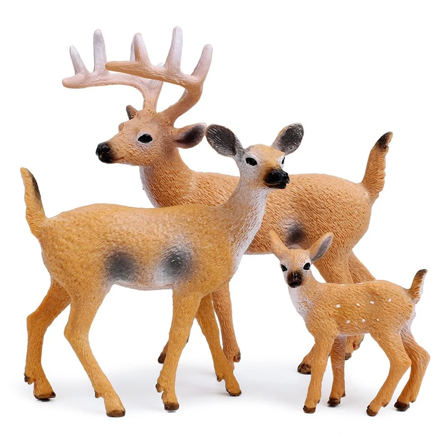 

Deer Figurines Cake Toppers, Deer Toys Model Figure,Small Woodland Animals Set for christmas,party,landscape scenes decorations