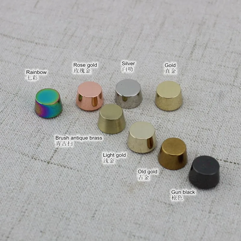 10-30-100pcs 8 colors 11*9mm Rose gold Copper Solid Rivets Fasteners Gold High Quality Leather Crafts Bags shoes Studs