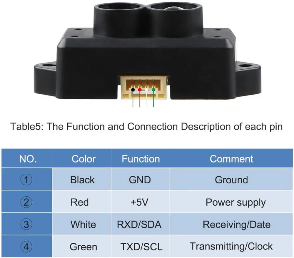 Nuovo Benewake TFmini-S Lidar Range Finder modulo sensore TOF Single Point Micro Range UART e IIC 0.1-12m (versione di aggiornamento