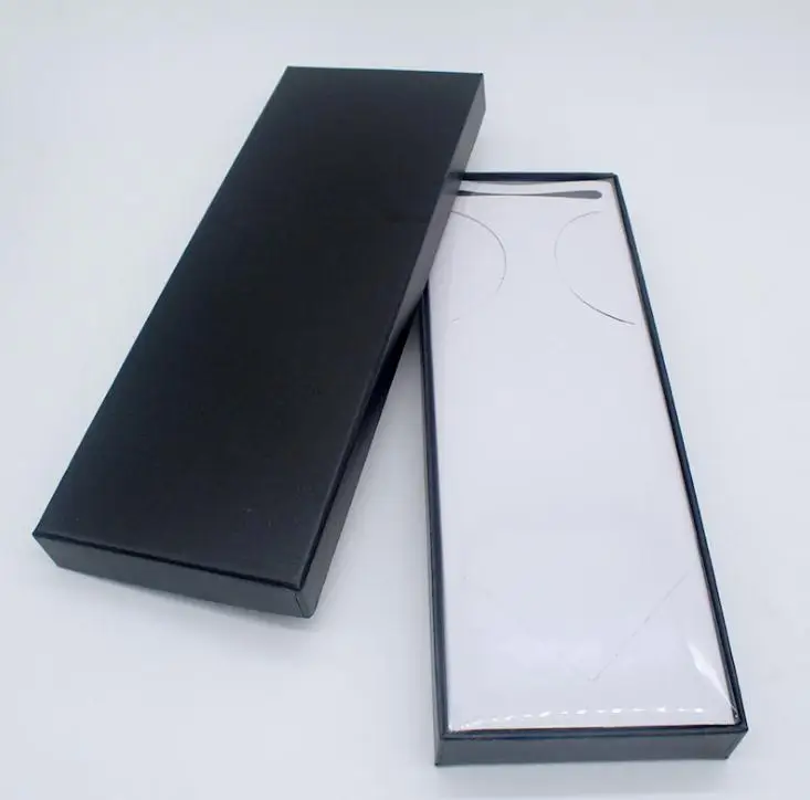 Black Cardboard Necktie Package Boxes Gift Boxes Men's Tie Display Storage Cases With Clear Window SN2569