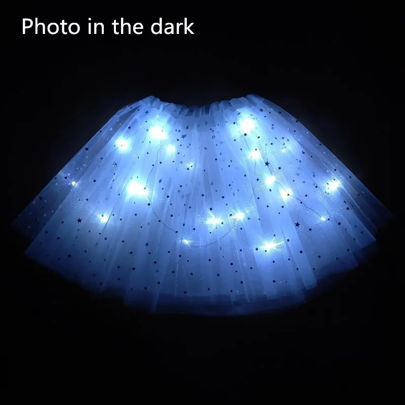 LED Glowing Light Kids Girls Princess Tutu skirts Children Cloth Wedding Party Dancing miniskirt Costume cosplay led clothing 2