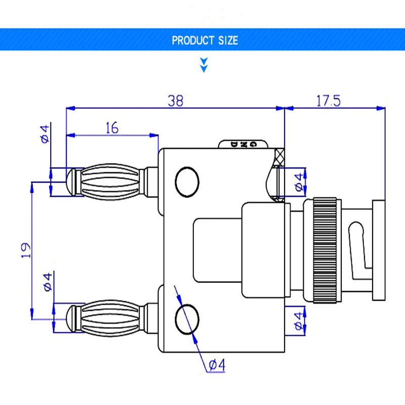 HanTek 1008C Oscilloscope Tool Test Accessories Multimeter Accessories BNC Banana Plug HT311 Dual-Jack Female Coaxial Connector