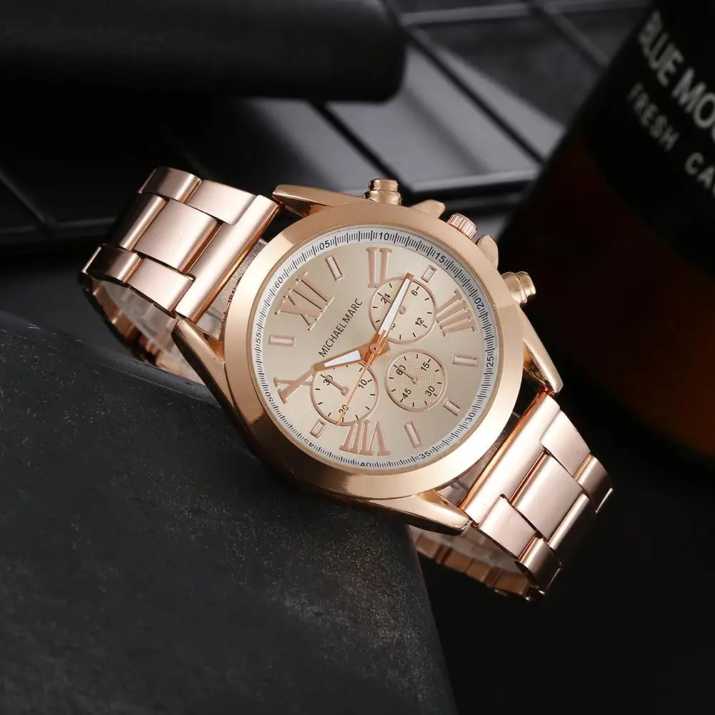 Famous Brand Men Golden Stainless Steel Quartz Watch 2024 Fashion Business Wristwatch Male Casual Sports Clock Relogio Masculino