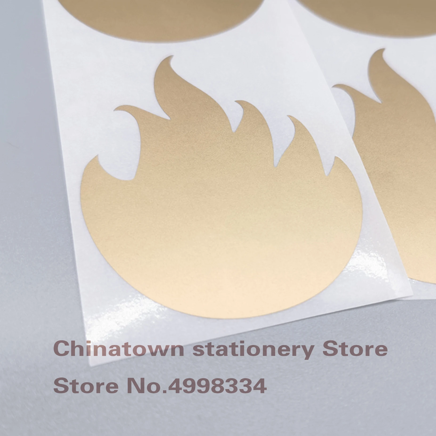 50pcs Scratch Off Stickers  56*68mm Golden flame shape Color Blank For Secret Code Cover Home Game Wedding Message