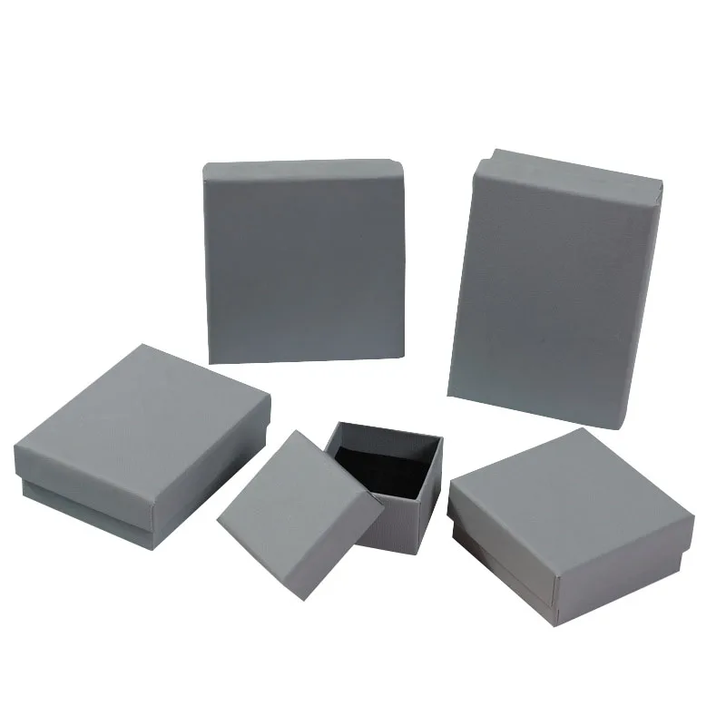 Paper Jewelry Packaging Box Pure Color Craft Paper Boxes for Earring Ring Brooch Package Display Case Gift Package Suppiler