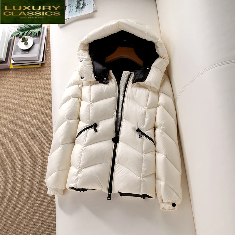 

Ultra Light Down Winter Jacket Women 90% White Duck Down Coat Female Thick Warm Hooded Down Parka Doudoune Femme LWL1252