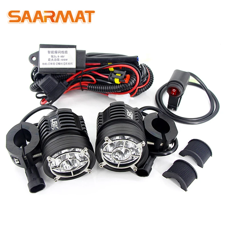 Led motorcycle headlight 6beads moto led lamps For BMW R1200GS F800 F700GS Front Brackets motorbike Fog Passing Light 12V