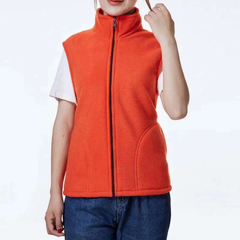 

Women Fleece Vest Female Winter Vests Jacket Outerwear Female Sleeveless Vest Waistcoat Full Zipper