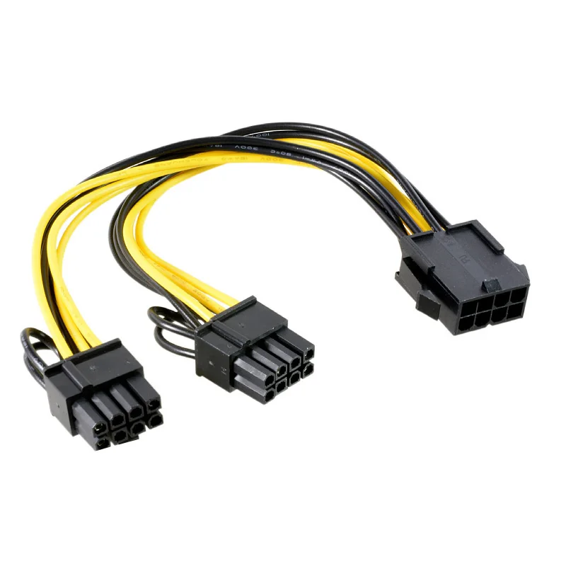 Carte graphique 8 broches à 2x8 broches (6 + 2), pour miner Molex, PCI E à 2 x PCIe 8 (6 + 2), PCI-e, séparateur VGA, câble d'alimentation