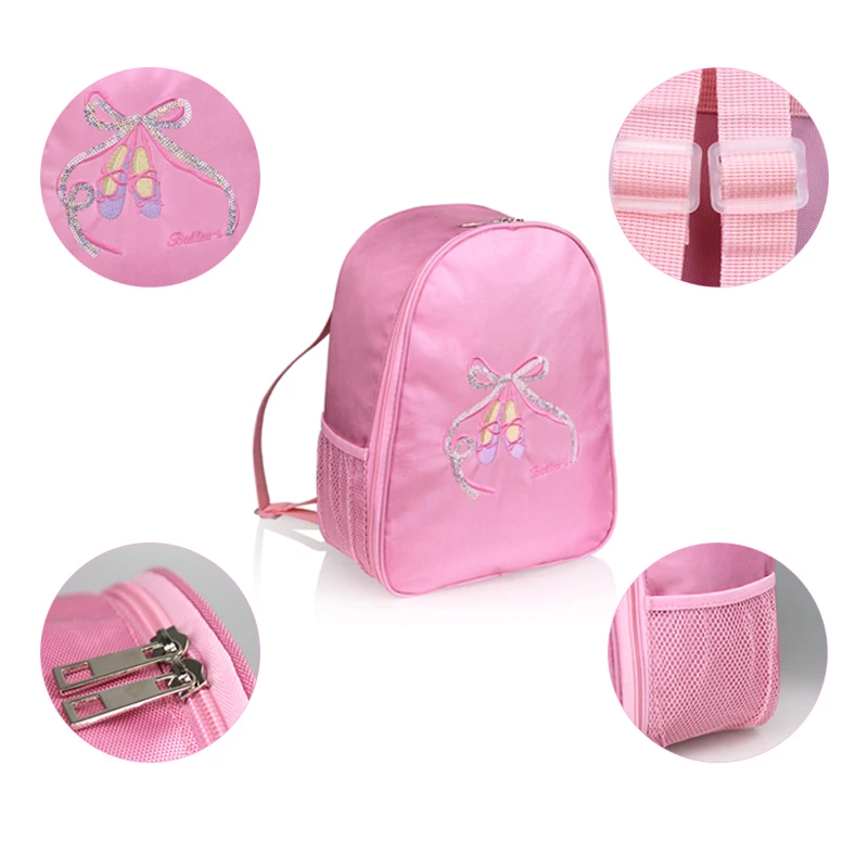 Ballet Dance Bags Pink Backpack Child Girls Embroidered Shoulder Bags  Student School Backpack