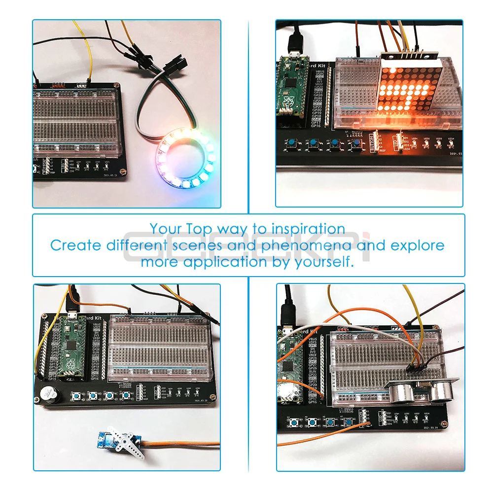 Imagem -06 - Raspberry pi Pico Kit Cabo Usb Interruptor de Inclinação Fio Jumper Display Oled Módulo Relé Display Lcd Servo Passo Placa Motorista do Motor