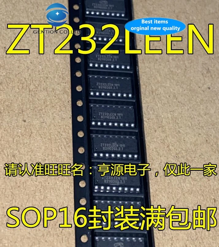 

30 PCS 100% new and orginal real stock ZT232 ZT232LEEN SOP16 foot RS - 232 transceiver IC chip