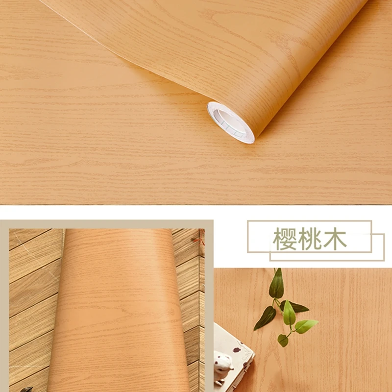 Wood Stripe Vinyl Self-adhesive Wallpaper DIY Waterproof Wall Stickers Home Decor Films Wall papers peel and stick wallpaper