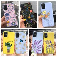 A51 A71 Case For Samsung Galaxy A51 4G SM-A515F Phone Case Flower Capa Soft Silicon Back Cover For Samsung A 31 A 51 A 71 Bumper