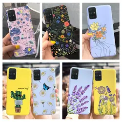 A51 A71 Case For Samsung Galaxy A51 4G SM-A515F Phone Case Flower Capa Soft Silicon Back Cover For Samsung A 31 A 51 A 71 Bumper