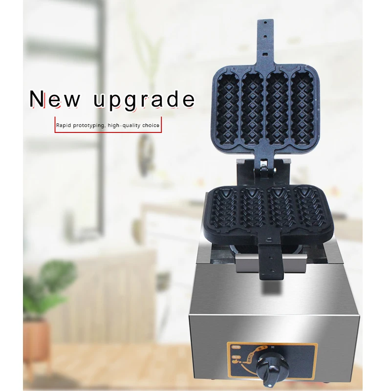 Commercial gas 4 pcs Crispy Sausage Hot Dog Waffle Maker Hot Dog Machine Four Sticks Gas Crispy Machine