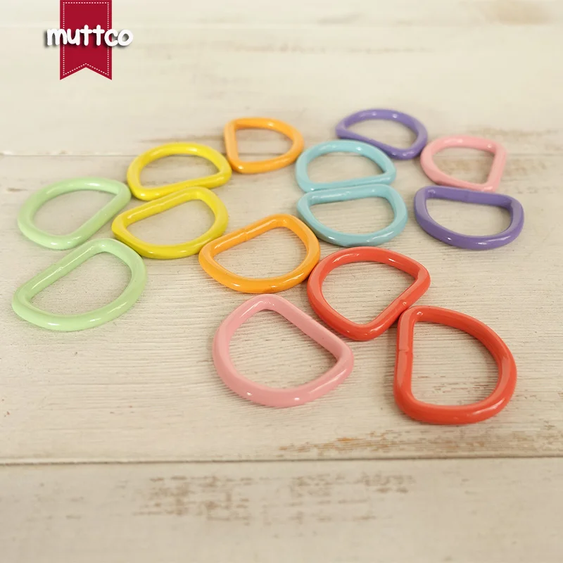 1pc Metal Colourful D ring DIY for Dog Collar 25mm Connection alloy metal Buckles DIY Semi Ring Webbing Clasp Clip