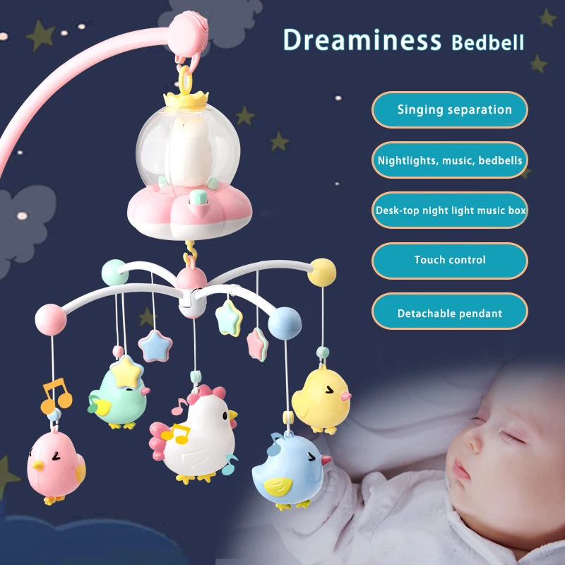 Music Box Rattles For Kids Baby Toys 0 6 12 Months Mobile On The Bed Bell Educational Toys 0 Newborns Nightlight Rotation Rattle