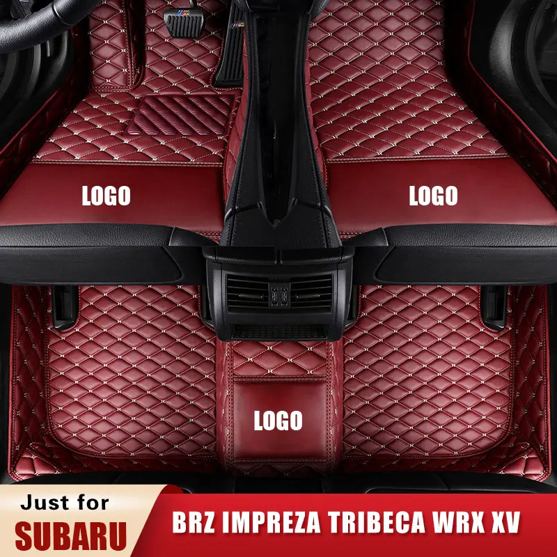 

Custom Leather Car Floor Mats for Subaru brz Impreza Tribeca WRX XV 3/5 Portes A Trois Volumes Break Fastback Hatchback Saloon