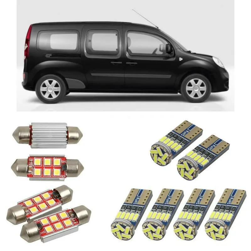 Interior led Car lights For Renault grand kangoo kw01 2012 car accessories boot light License Plate Light 8pc