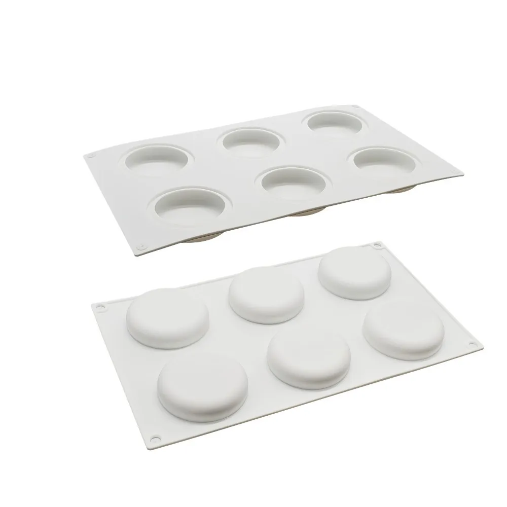 6 Holes Round Tart Decoration Dessert Silicone Tartlet Pastry Cake Mold For Baking Valentine's Day Wedding Mousse Mould image 3