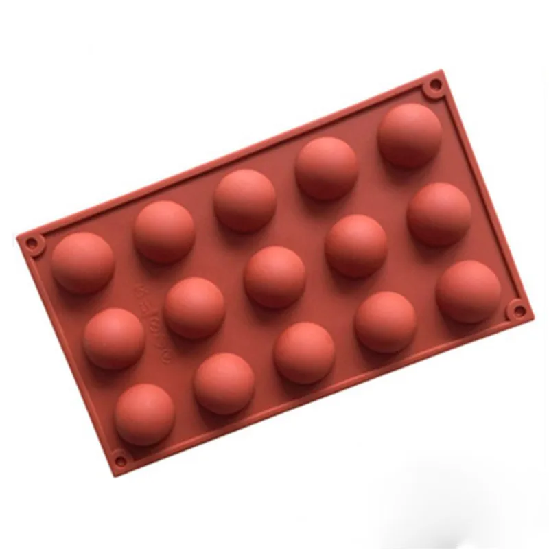 Hemisphere Shape Silicone Moulds 15 Holes Food Grade Baking Accessories Chocolate Candy Mold Bakeware Kitchen Gadgets