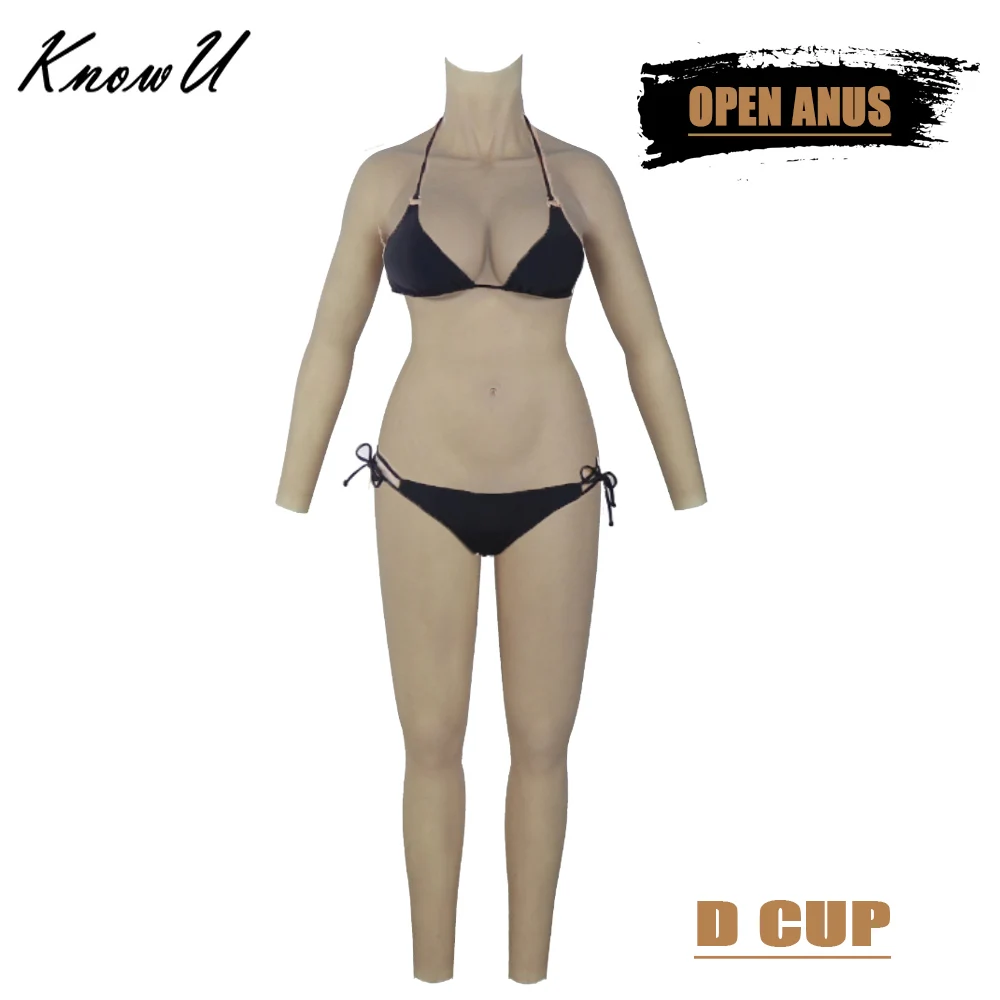 KnowU Shemale D Cup Open Anus Silicone Full Bodysuit Penetrable Vagina with Urinate Tube Crossdresser Transgender Drag Queen